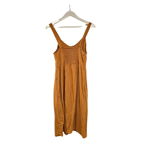 Women's Button-Front Dress in Rust - Picture 2 of 7